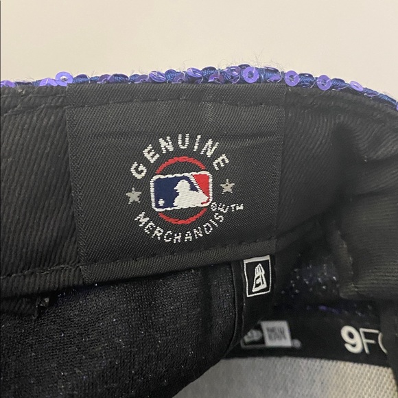 LA Logo Purple Sequin Baseball Cap